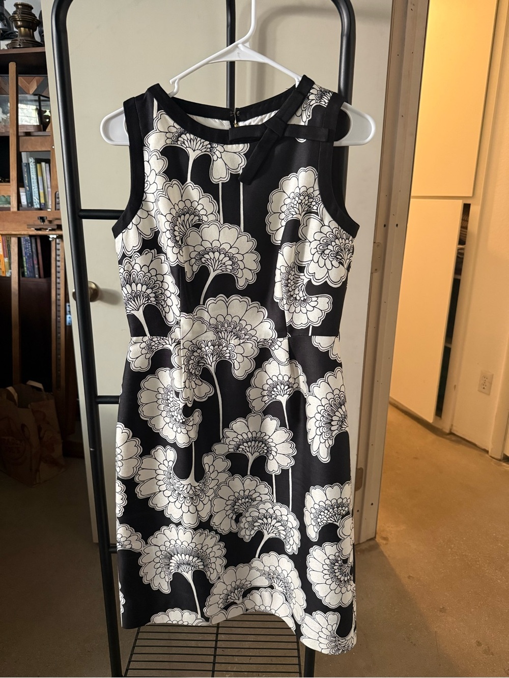 kate spade Black and White Floral Midi Sheath Dress